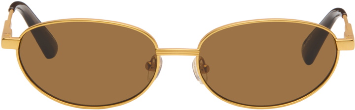 Photo: JACQUEMUS Gold 'The Alba' Sunglasses