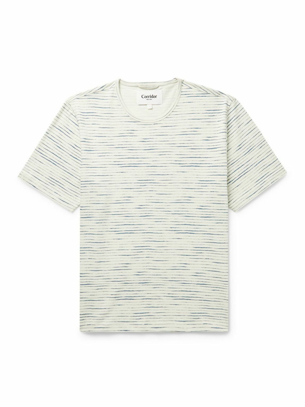 Photo: Corridor - Frequency Striped Cotton-Jersey T-Shirt - Neutrals