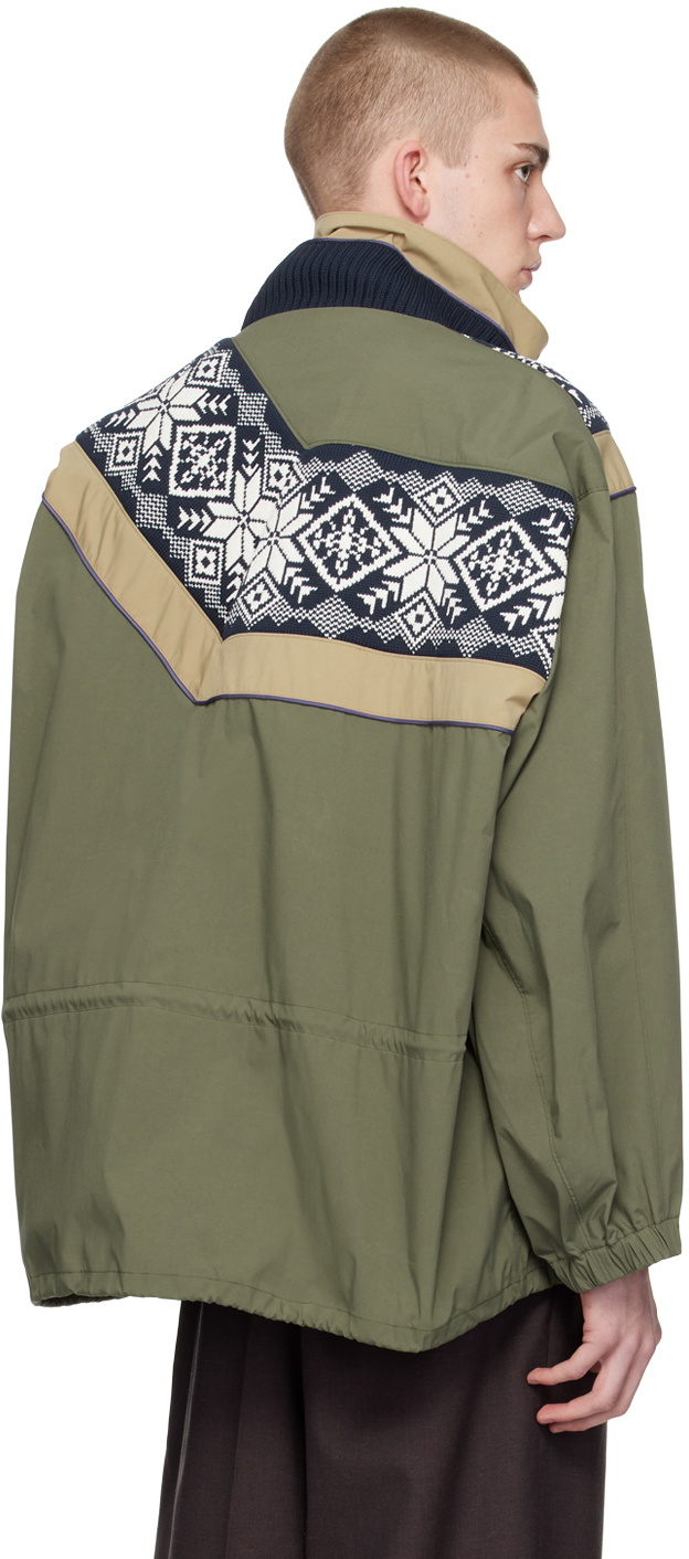 kolor Khaki Paneled Jacket