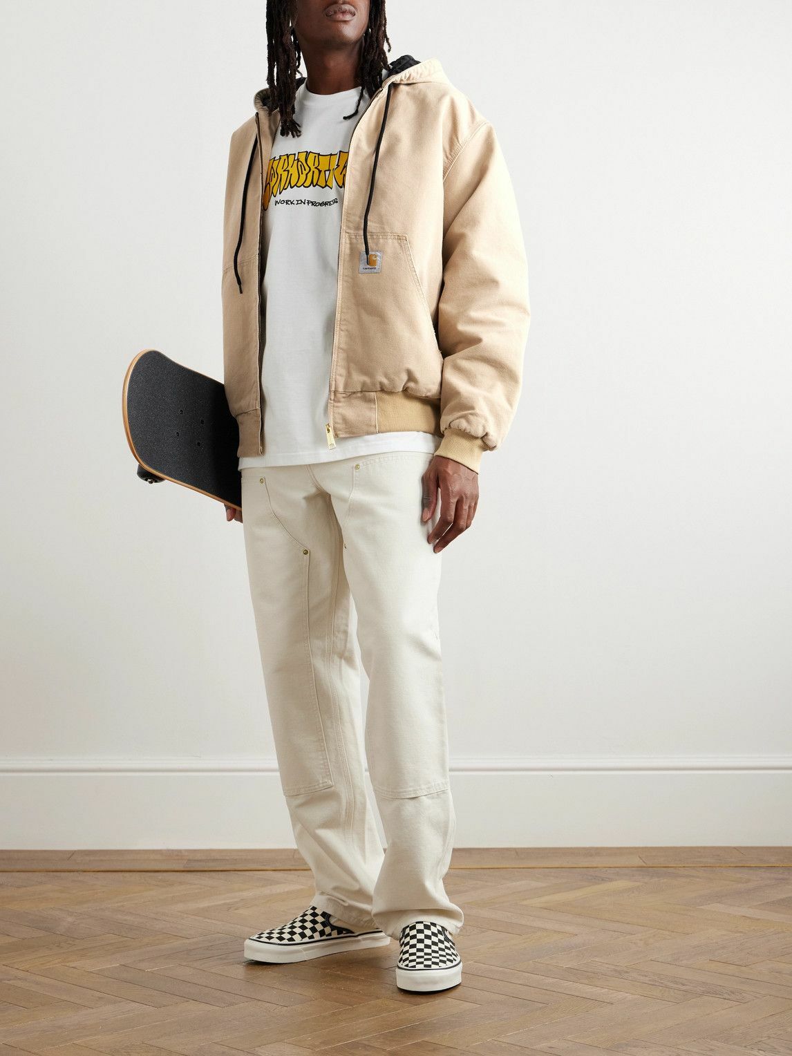 Carhartt WIP - OG Active Logo-Appliquéd Padded Cotton-Canvas Hooded ...