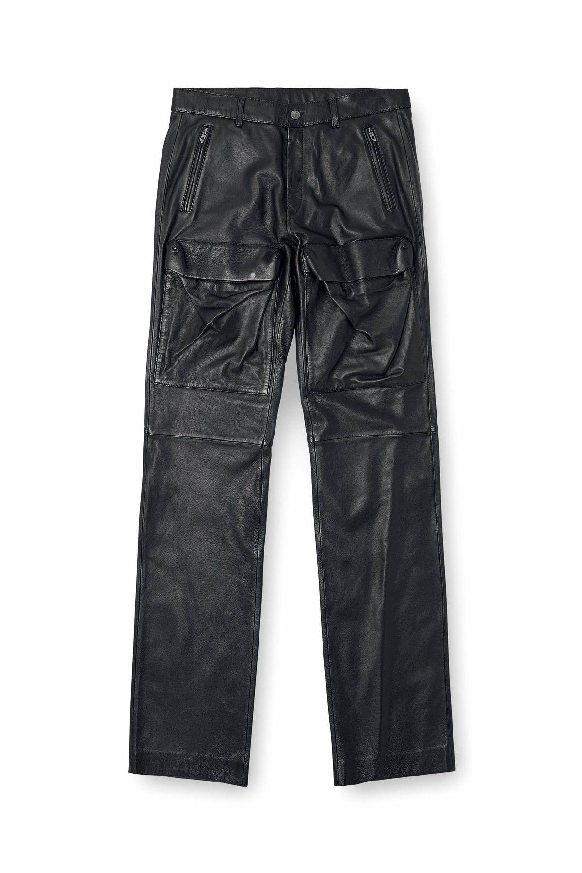 Diesel Leather pants with utility pockets - Pants Mens in Black