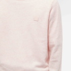 Acne Studios Kalon New Face Crew Knit in Faded Pink Melange