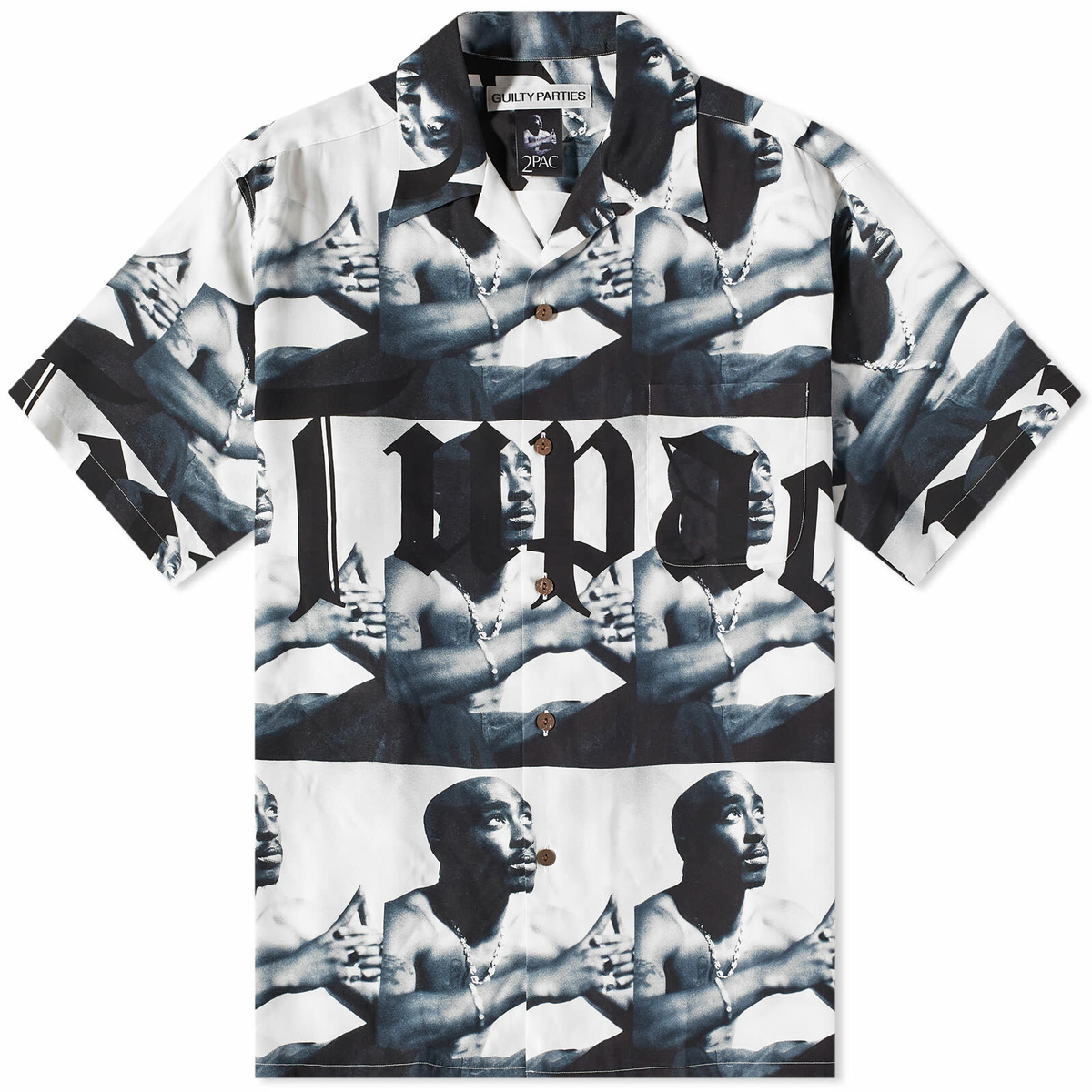 Wacko Maria Men's Tupac Short Sleeve Type 2 Hawaiian Shirt in White