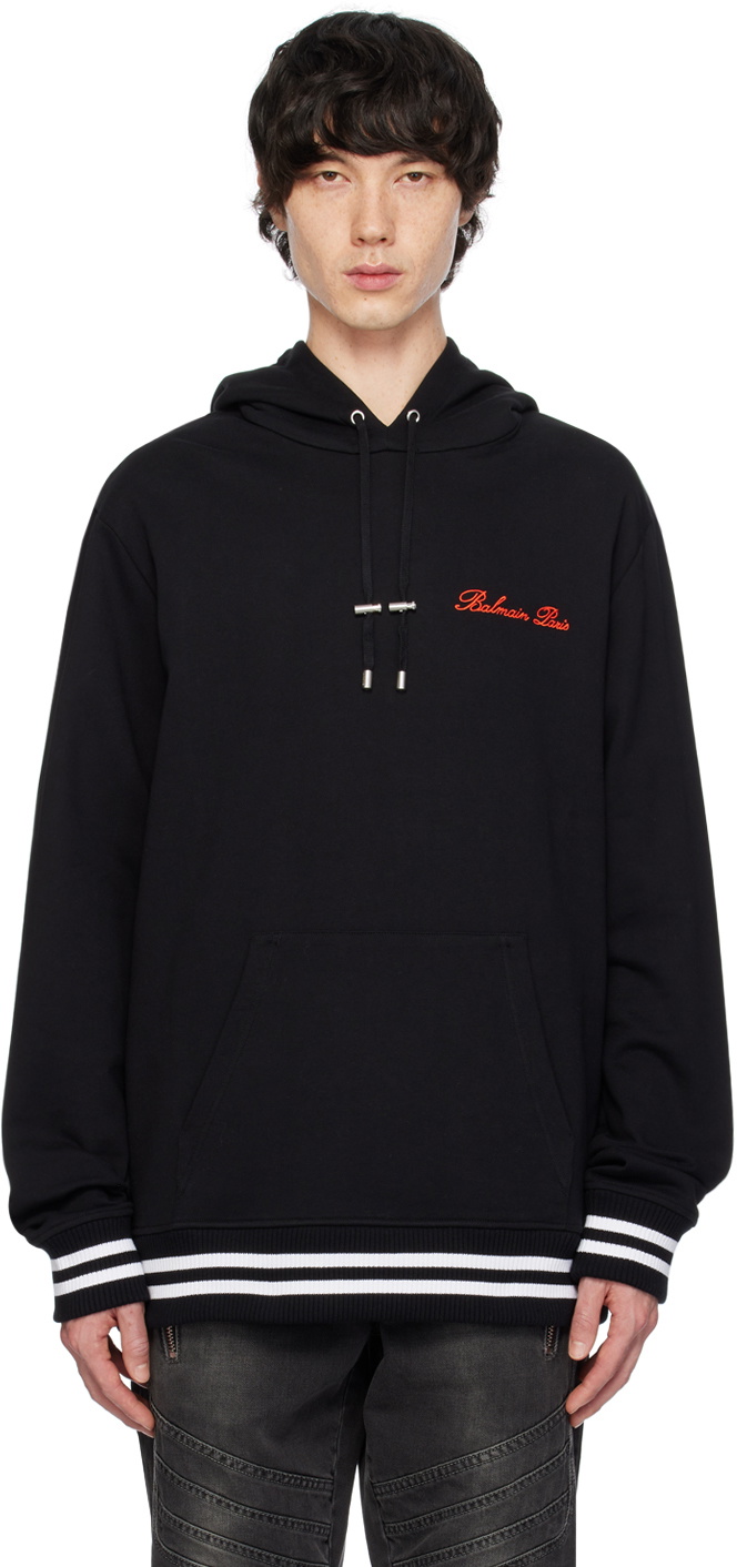 Balmain Black Embroidered Hoodie Balmain