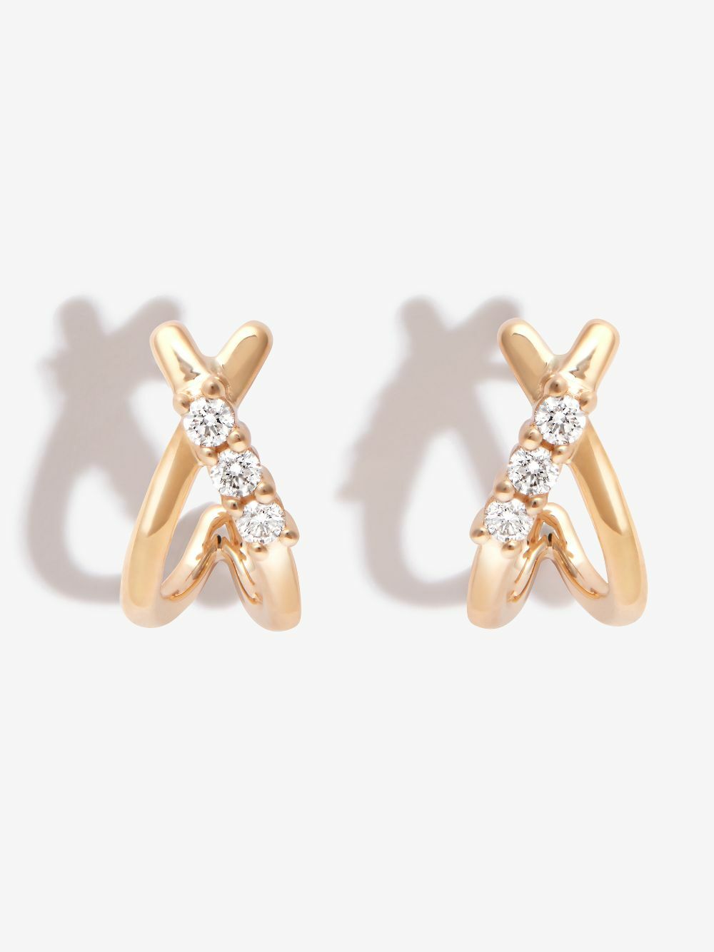 Dana Rebecca Designs 14K Yellow Gold Ava Bea X Diamond Huggie Earrings ...