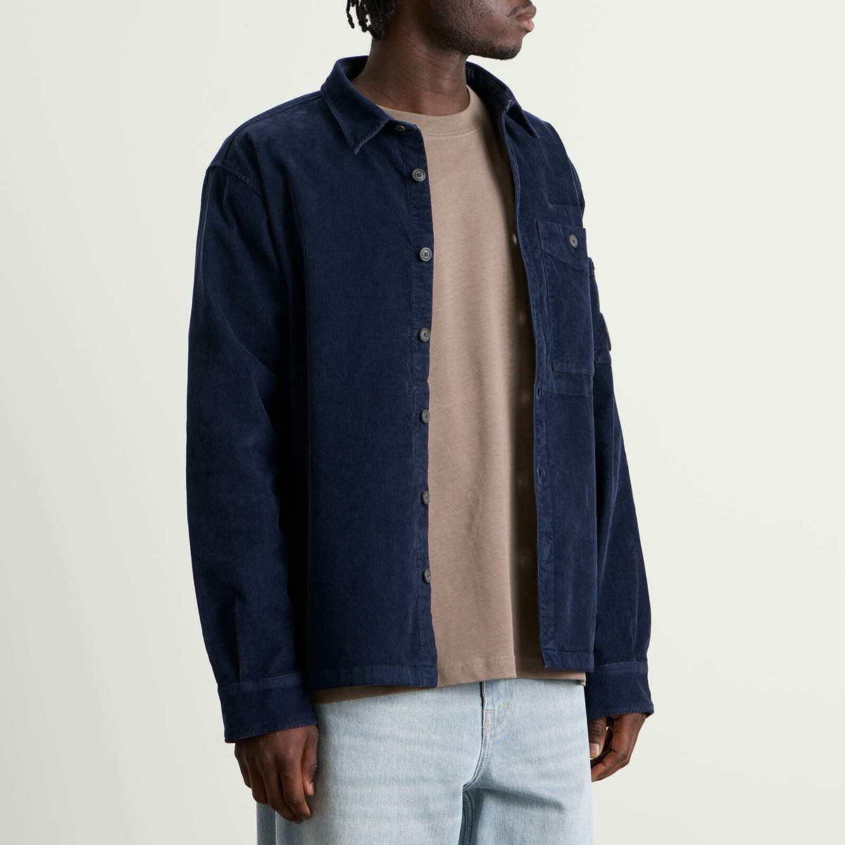 C.P. Company Men's Corduroy Lens Overshirt in Peacoat