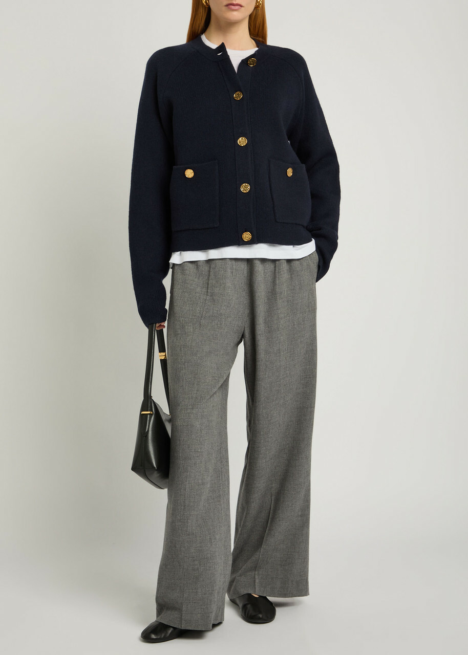 Toteme Wool-blend Cardigan Navy