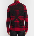 Off-White - Embellished Checked Cotton-Blend Flannel Shirt - Men - Red