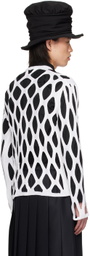 Black Comme des Garçons White Cutout Sweater