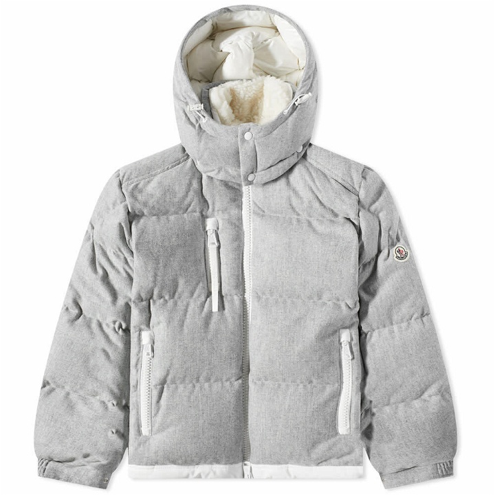 Photo: Moncler Men's Tarentaise Sherpa Lined Flannel Down Jacket in Grey