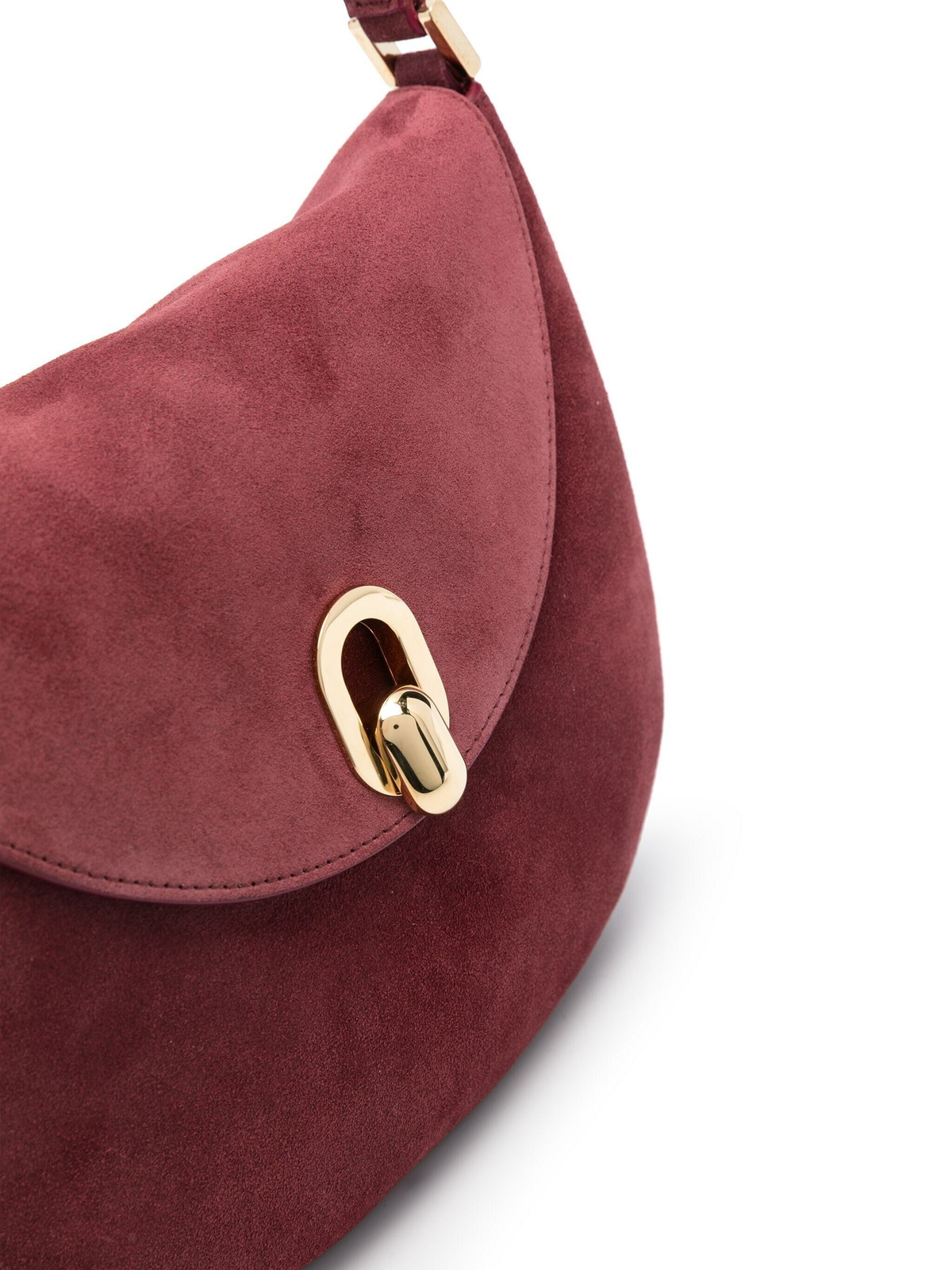 Savette Small Tondo Hobo In Suede Bag in Red