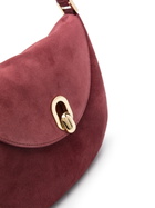 Savette Small Tondo Hobo In Suede Bag in Red