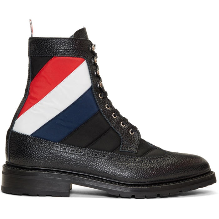 Photo: Thom Browne Black Quilted Nylon High Boots 