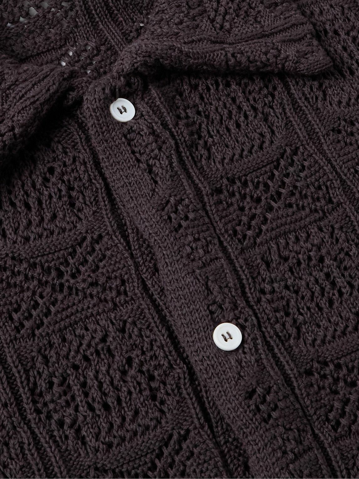 Séfr - Myles Pointelle-Knit Cotton-Blend Cardigan - Brown