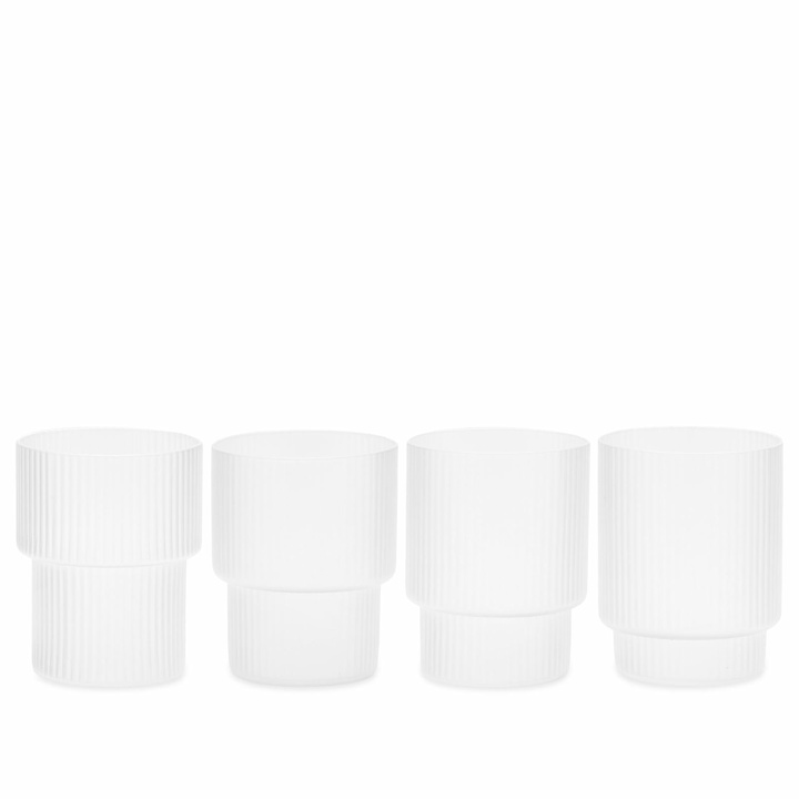 Photo: ferm LIVING Ripple Glasses - Set of 4 in Frosted 