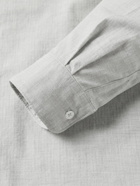 Altea - Clark Grandad-Collar Herringbone Cotton Shirt - Gray