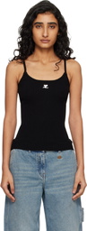 Courrèges Black Reedition Rib Knit Tank Top