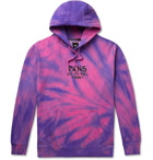 Vans - Logo-Print Tie-Dyed Fleece-Back Cotton-Blend Jersey Hoodie - Pink