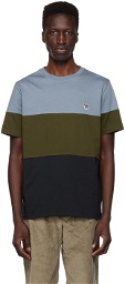 PS by Paul Smith Blue & Green Colorblock Zebra T-Shirt