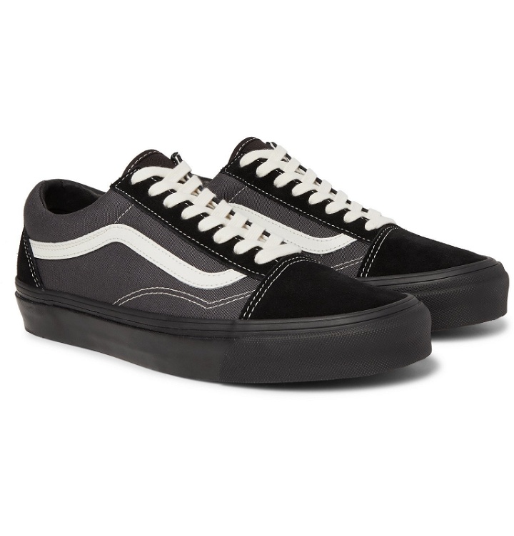 Photo: Vans - UA OG Old Skool LX Leather-Trimmed Canvas and Suede Sneakers - Black