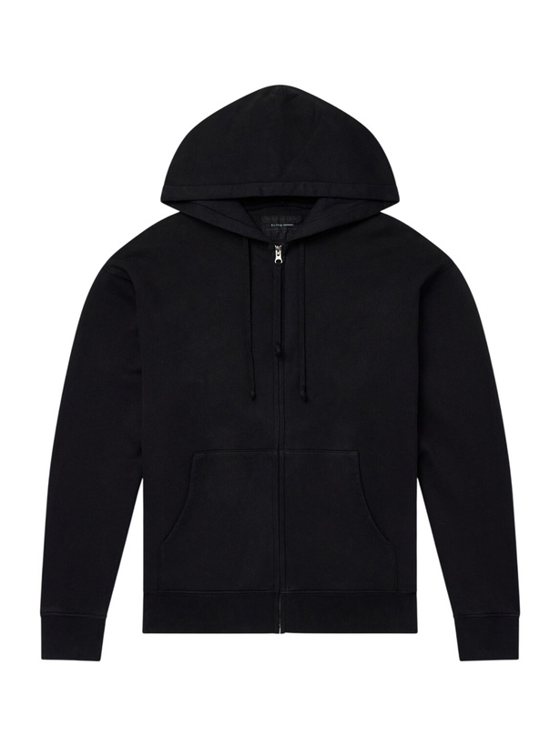 Photo: Nili Lotan - Brian Cotton-Jersey Zip-Up Hoodie - Black