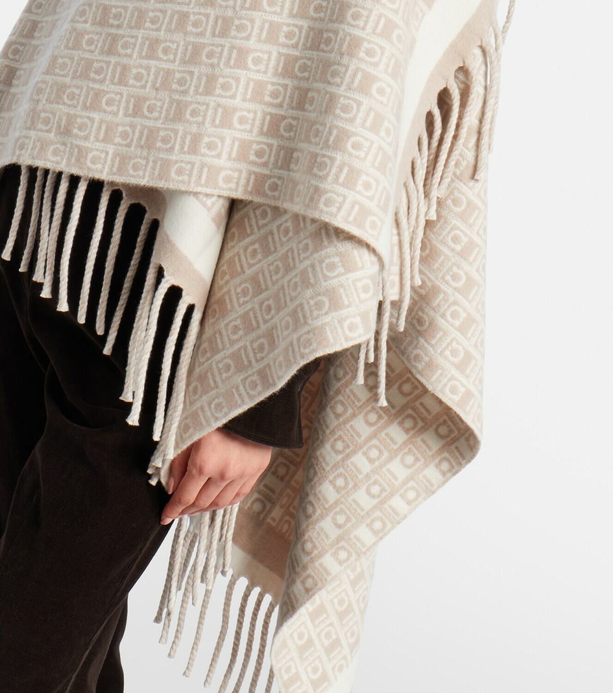 Ferragamo Gancini virgin wool shawl
