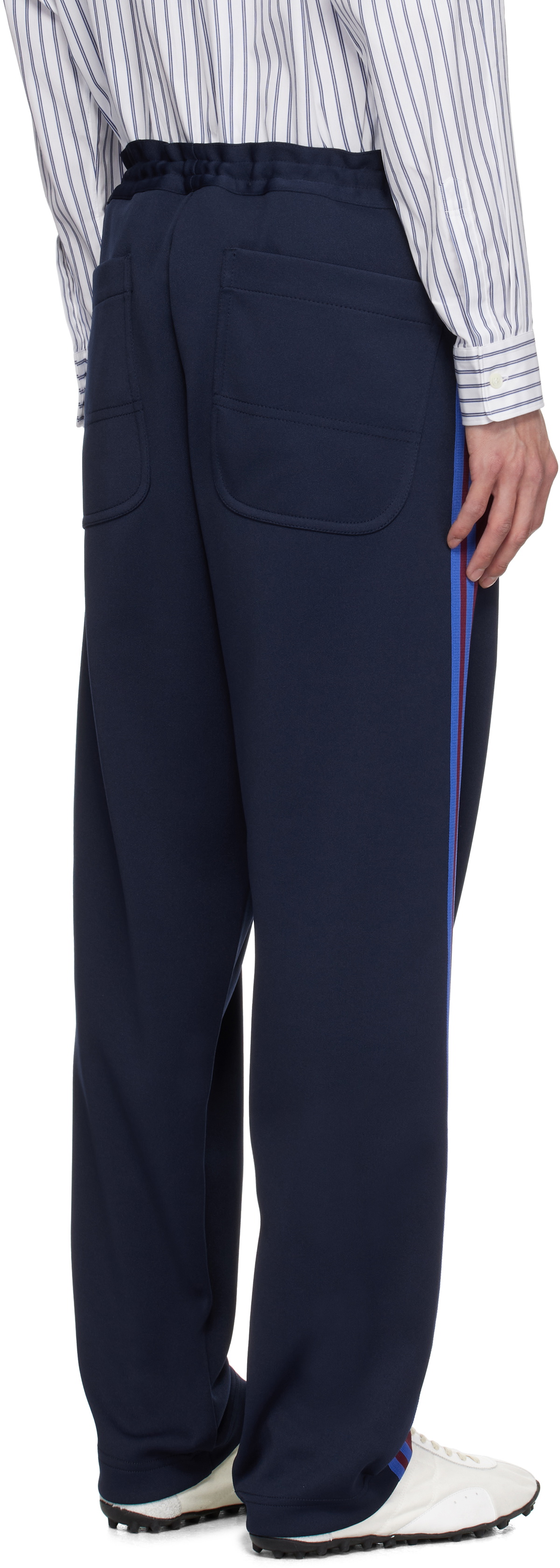 Comme des Garçons Homme Deux Navy Striped Track Pants