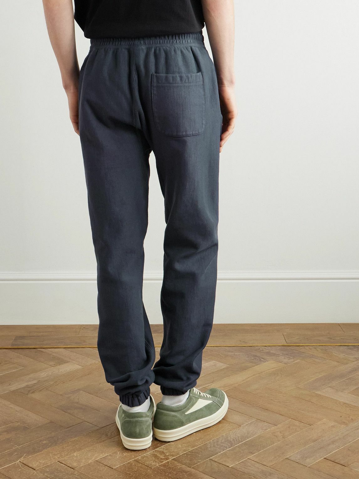 SAINT MXXXXXX - Tapered Logo-Print Cotton-Blend Jersey Sweatpants - Blue