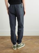 SAINT MXXXXXX - Tapered Logo-Print Cotton-Blend Jersey Sweatpants - Blue