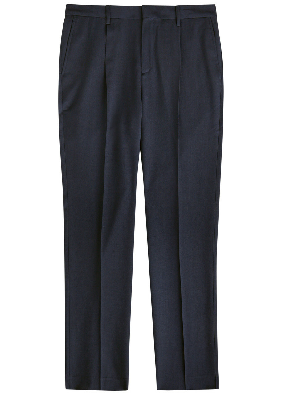 Sunspel Straight-leg Wool Trousers Navy