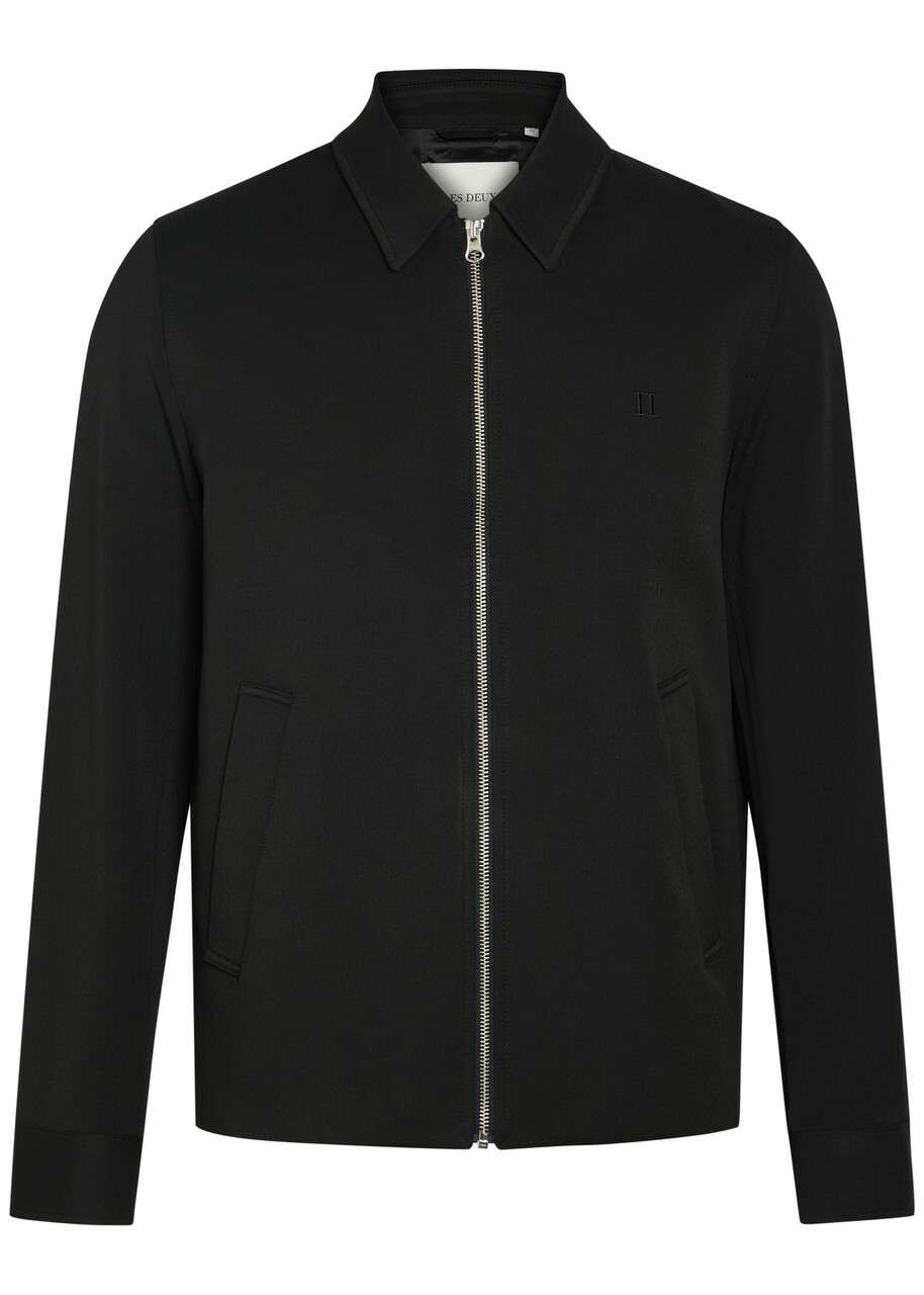 Les Deux Como Coach Logo-embroidered Woven Jacket Black