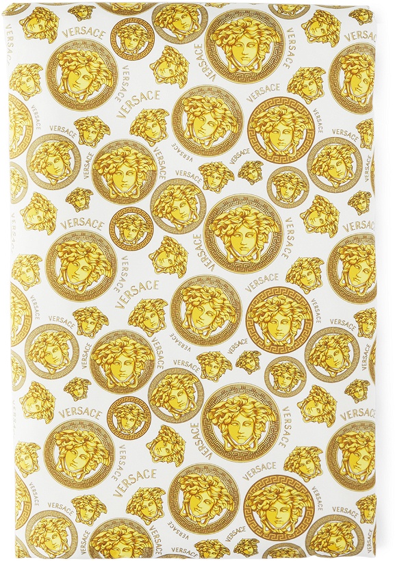 Photo: Versace Baby White & Gold Medusa Amplified Blanket