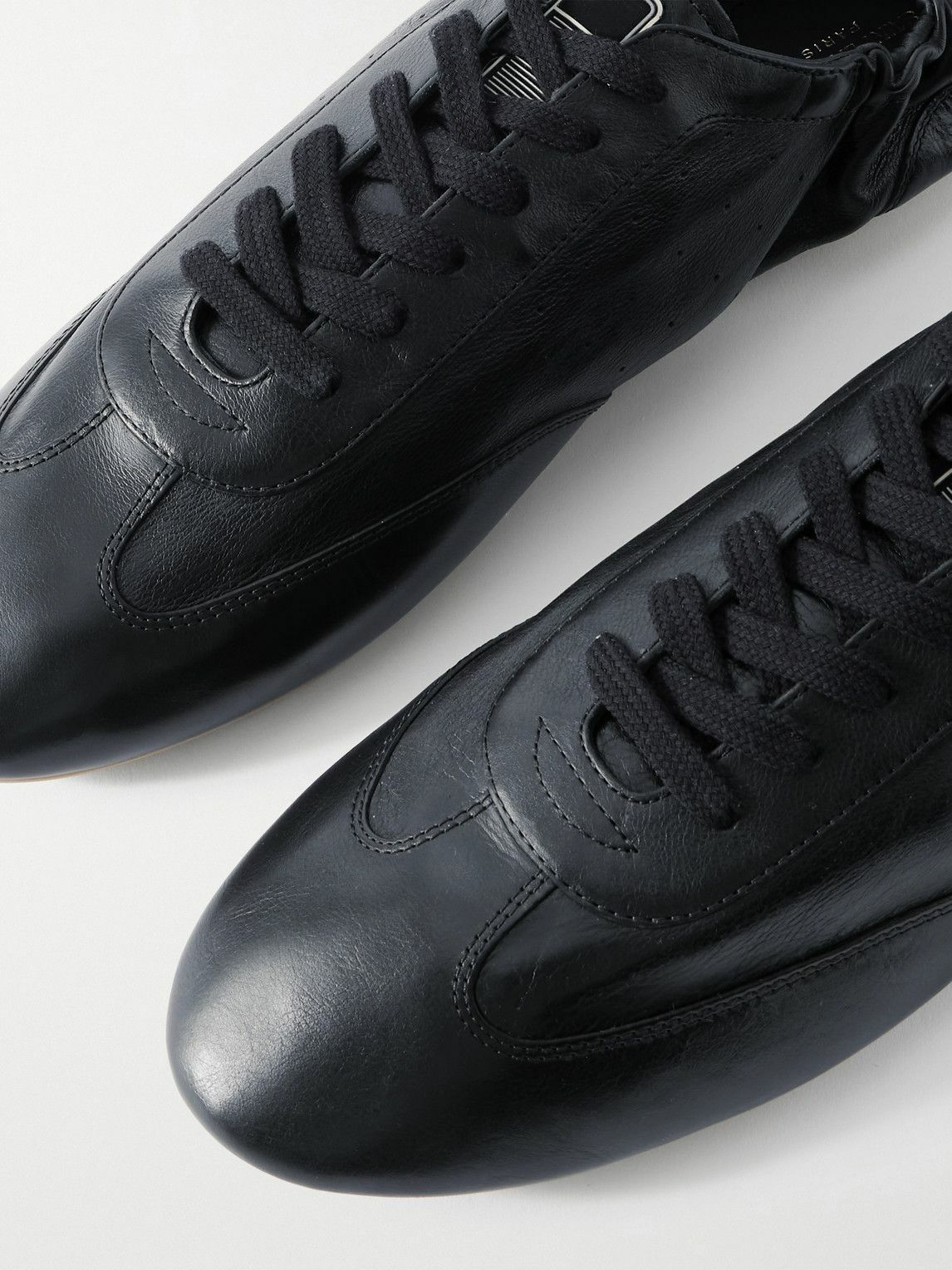 SAINT LAURENT - Lewis Full-Grain Leather Sneakers - Black