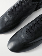 SAINT LAURENT - Lewis Full-Grain Leather Sneakers - Black