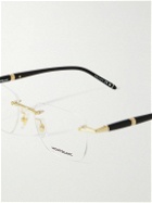 Montblanc - Meisterstück Rimless Square-Frame Acetate and Gold-Tone Optical Glasses