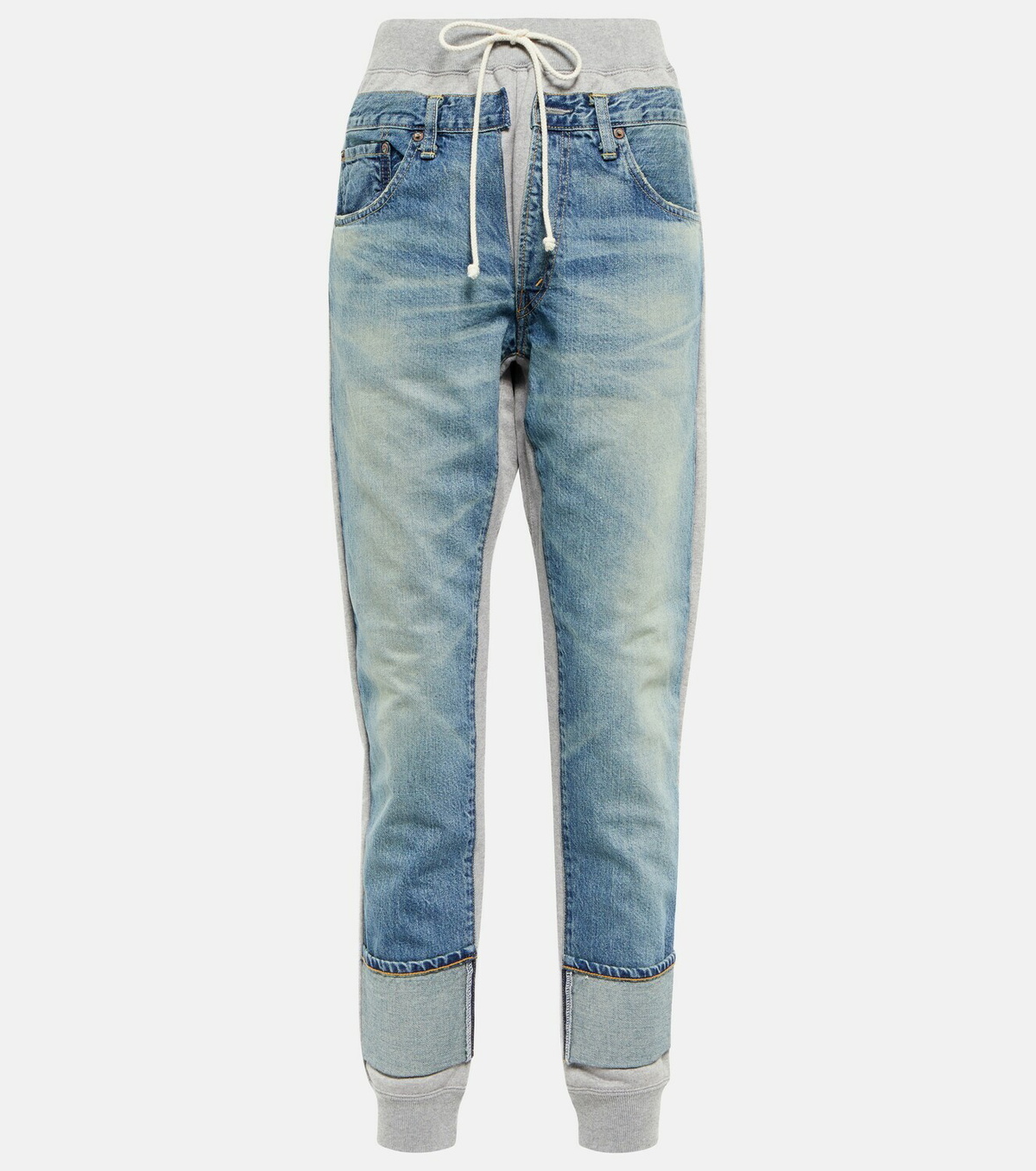 Junya Watanabe - Denim-paneled cotton sweatpants Junya Watanabe