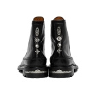 Toga Virilis Black Leather Fringe Boots