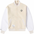 Men's AAPE Now Baseball Jacket in Beige