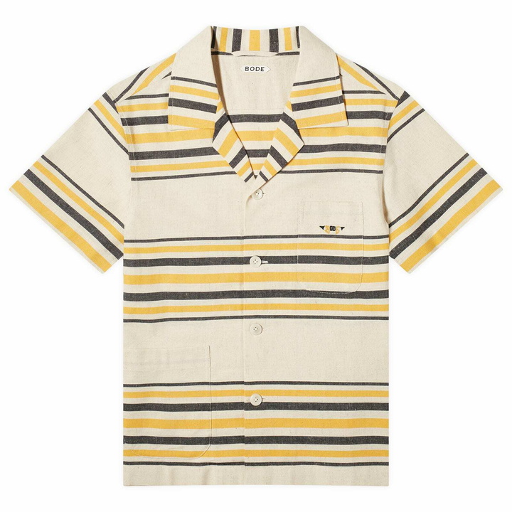 Photo: BODE Men's Namesake Stripe Vacation Shirt in Ecru/Multi