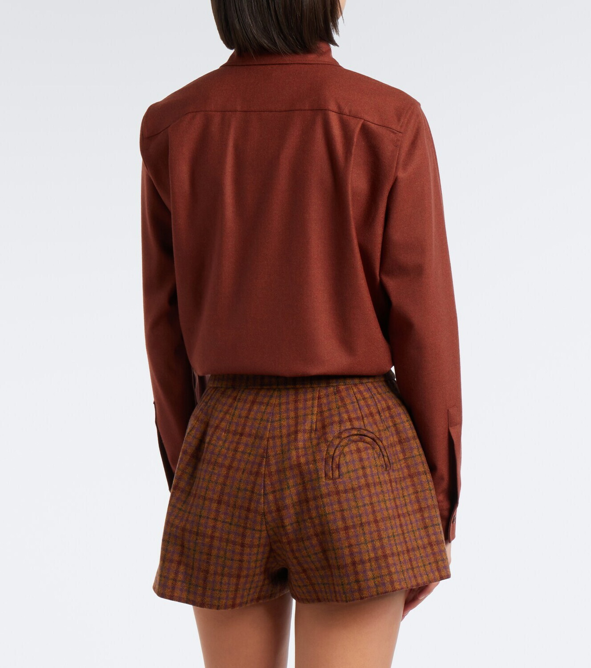 Blazé Milano Tinker checked virgin wool shorts
