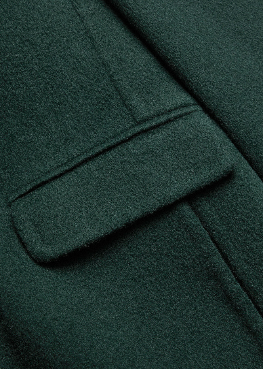 Vince Single Breasted Wool-blend Coat Green