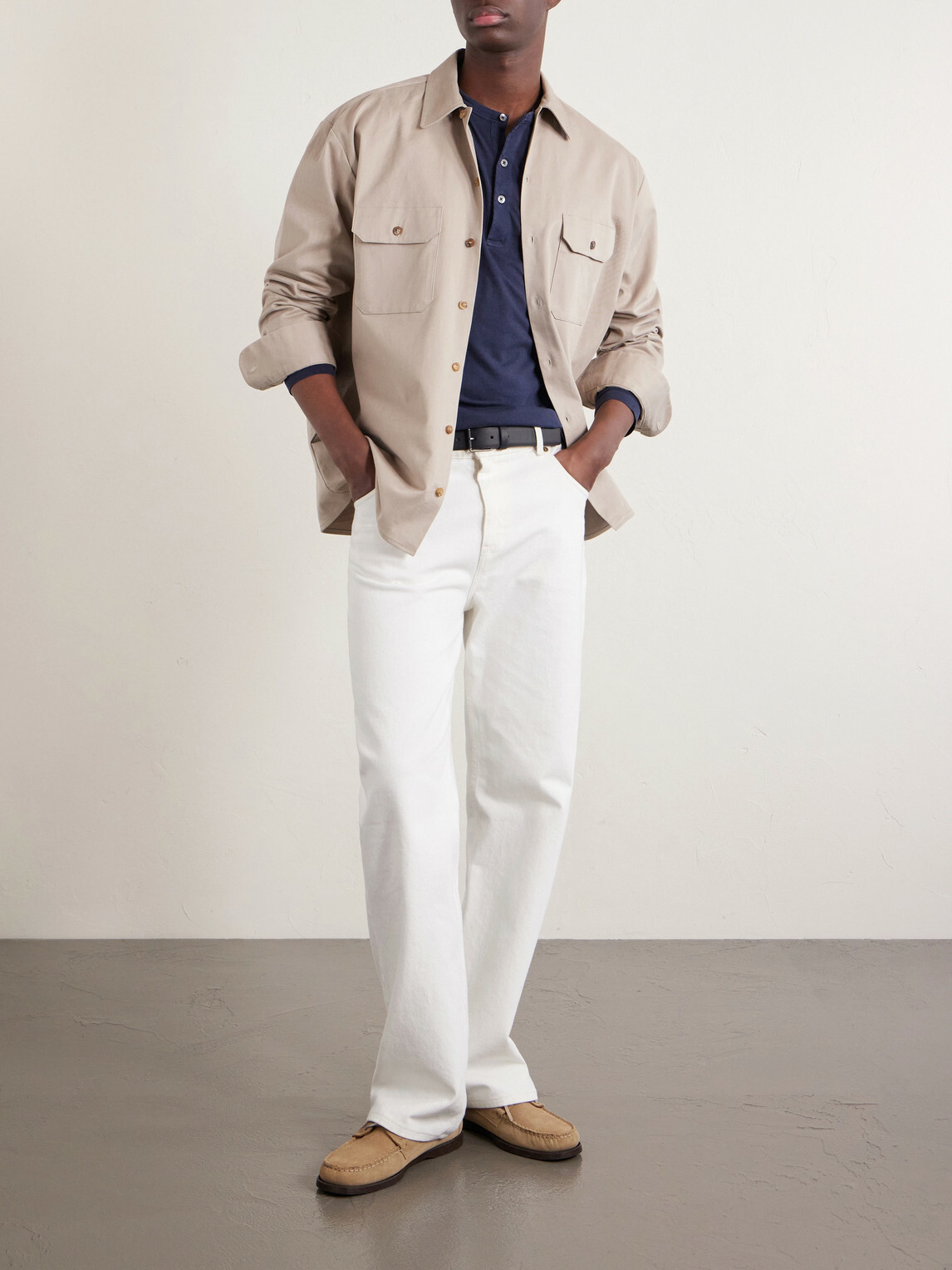 Hartford - Garment-Dyed Lyocell and Cotton-Blend Jersey Henley Shirt - Blue