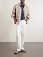 Hartford - Garment-Dyed Lyocell and Cotton-Blend Jersey Henley Shirt - Blue