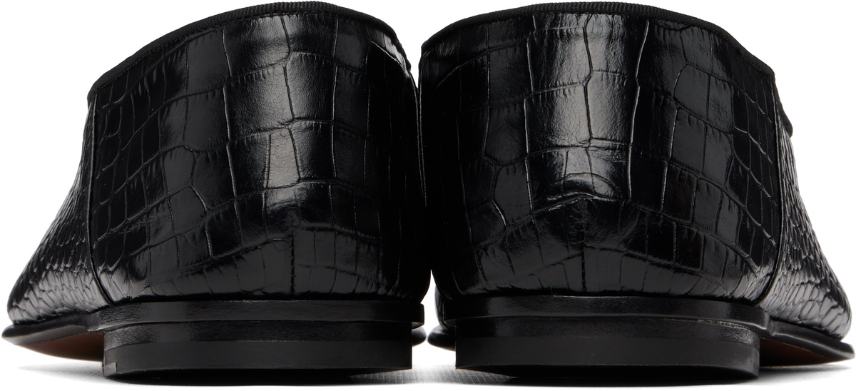 TOM FORD Black Printed Alligator Steven Loafers