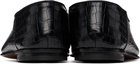 TOM FORD Black Printed Alligator Steven Loafers