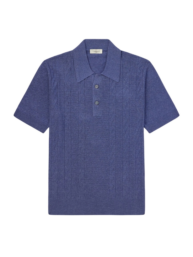 Photo: PIACENZA 1733 - Silk and Linen-Blend Polo Shirt - Blue