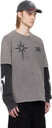 KUSIKOHC Gray & Black Layered Long Sleeve T-shirt