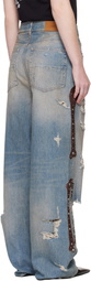 AMIRI Blue Bones Studded Jeans