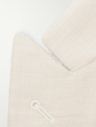 Canali - Kei Double-Breasted Herringbone Wool, Silk and Linen-Blend Blazer - Neutrals