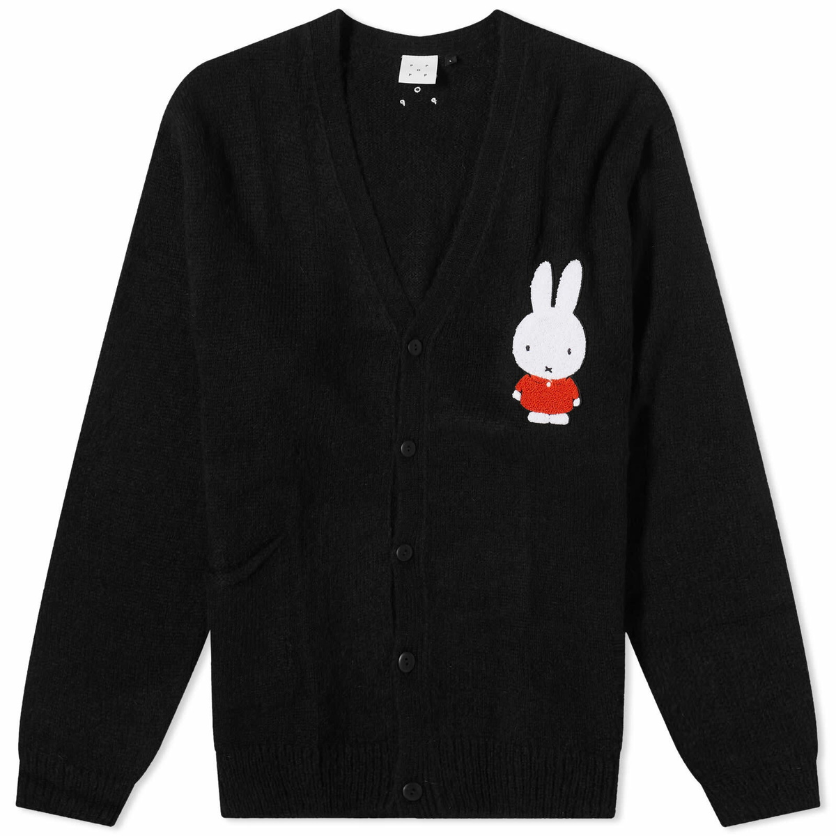 Pop Trading Company Men's x Miffy Applique Cardigan in Black